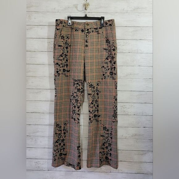 VILAGALLO Check Plaid Embroidered Limited Edition Music Rock Festival Pant Sz 42 - Picture 1 of 13